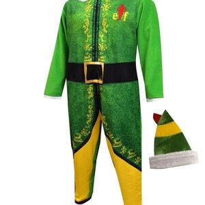 Green and Yellow Elf Kids Costume